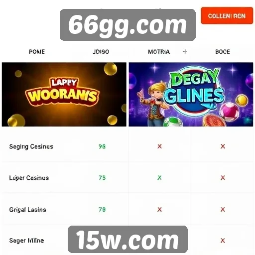 Comparação de jogos populares disponíveis no 66gg.com